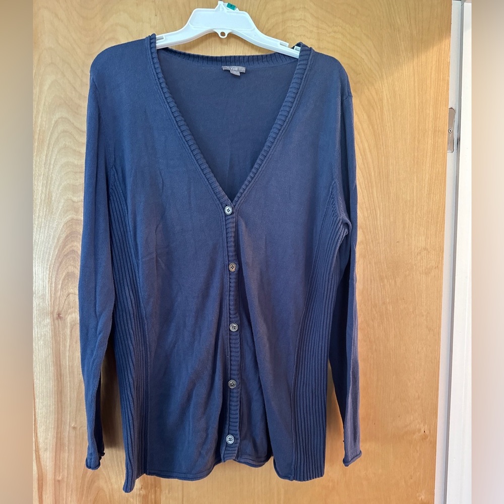 J.jill 100% cotton 5 button blue cardigan sweater. Size L